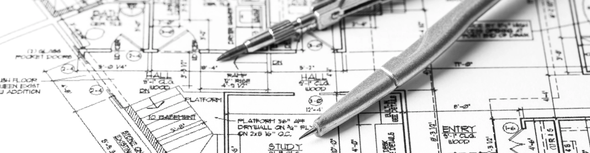 Architectural floor plan blueprint for bespoke luxury furniture for architects by Chiodelli Arte.